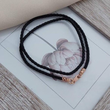 Шнурок джгут із золотою застібкою на шию чорний 2.88