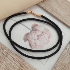 Шнурок ювелірний чорний із золотою застібкою на шию 4.12