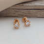 Сережки вкрутки золоті з круглими білими фіанітами 1.93