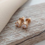 Сережки вкрутки золоті з круглими білими фіанітами 1.93