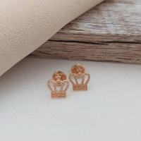 Сережки вкрутки золоті корони без каменів 1.02