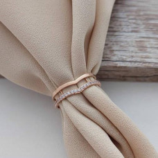 Каблучка золота фігурна з білими фіанітами 2.08