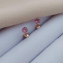 Сережки вкрутки золоті з бузковим круглим аметистом 1.52