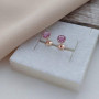 Сережки вкрутки золоті з бузковим круглим аметистом 1.52