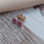 Сережки вкрутки золоті з бузковим круглим аметистом 1.52