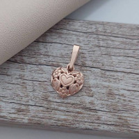 Підвіска золота сердечко з ажурна під ланцюжок або шнур без каменів 1.79