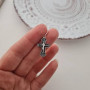 Хрестик срібний з розп'яттям і ликом святого з чорнінням