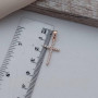 Хрестик золотий з білими фіанітами під ланцюжок або шнур 1.08