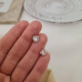 Сережки вкрутки із золота сердечка з білими фіанітами 1.99