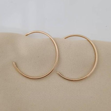 Smooth gilded silver hoop earrings without stones