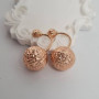 Сережки вкрутки із золота з намистинами та алмазною гранню