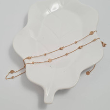 Кольє золоте тонкий ланцюжок з підвісками намистинами і монетками 2.79