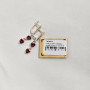 Сережки срібні з золотими напайками червоними та білими цирконами