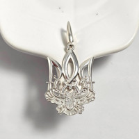 Підвіска срібна герб України під шнур або ланцюжок