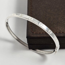 Браслет срібний жорсткий з орнаментом без каменів