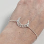 Браслет срібний ланцюжок з підвіскою Лунниця без каменів