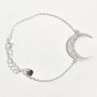 Браслет срібний ланцюжок з підвіскою Лунниця без каменів