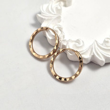 Silver gilded hoop earrings with diamond cut