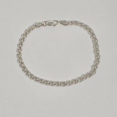 Браслет срібний з плетінням Бісмарк на руку 20 см