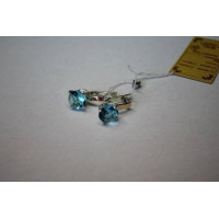 Срібні сережки з золотом і фіанітами