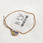 Yellow gold heart necklace with multi-colored enamel inserts, blue and yellow, patriotic