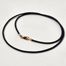 Ювелірний шнурок із золотою застібкою на шию чорний еластичний 0.62