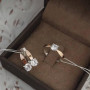 Срібний гарнітур каблучка та сережки Волошка-2 із золотом і фіанітом