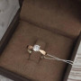 Срібний гарнітур каблучка та сережки Волошка-2 із золотом і фіанітом