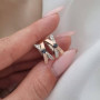 Набір зі срібла каблучка та сережки з золотими накладками та цирконами