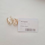 Сережки срібні з накладками золота та білими цирконами