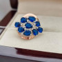 Каблучка із золотими пластинами краплеподібними цирконами
