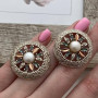 Комплект зі срібла з золотими напайками білими перлами та олександритом