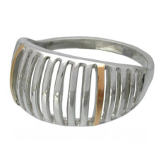 Women's silver ring with gold plates "Scarab" №51-5