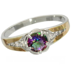 Women's silver ring with gold plates "Angelica" №67-5