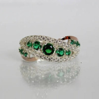 Срібне кільце з золотими накладками