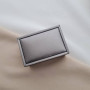 Футляр прямокутний для пари обручок сірого кольору з дизайнерського текстилю