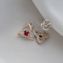 Сережки гвоздики срібні сережки з золотом та кольоровими цирконами