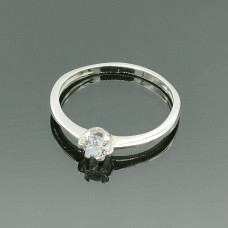 Срібне кільце з білим фианитом "Ольга"