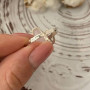 Срібний гарнітур каблучка та сережки Абажур з золотом та рожевим кварцом