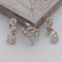 Комплект зі срібла з золотими напайками та цирконами різного розміру