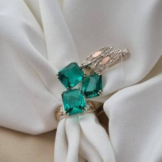 Silver sets with gold inserts and tourmaline