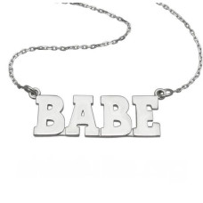 Silver pendant "BABE" (with chain)
