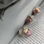 Срібний гарнітур Букет із золотими вставками: каблучка та сережки із фіанітами різного розміру