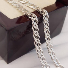 Ланцюжок зі срібла з плетінням подвійний ромб 50 см